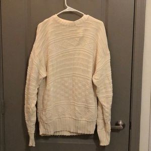 white oversized sweatshirt